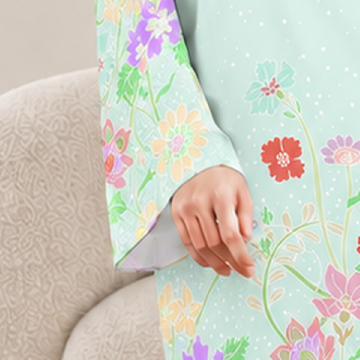 AMAYA SOFT CYAN (FREE SHAWL)