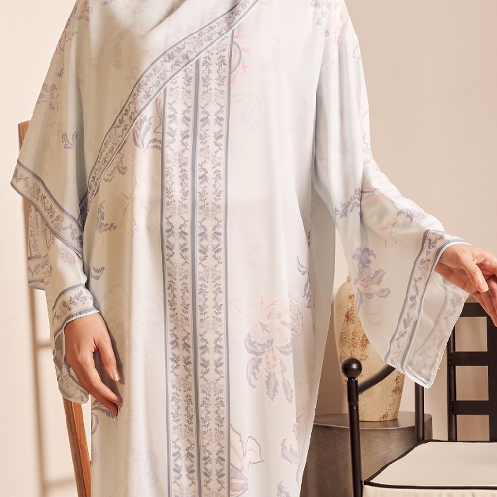 AULIA KAFTAN IN ICE BLUE (FREE SHAWL)