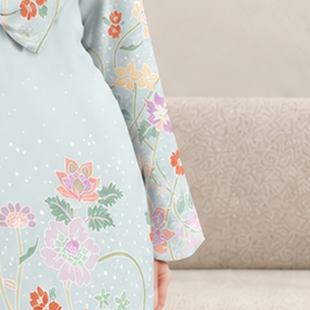AMAYA MINT BLUE (FREE SHAWL)