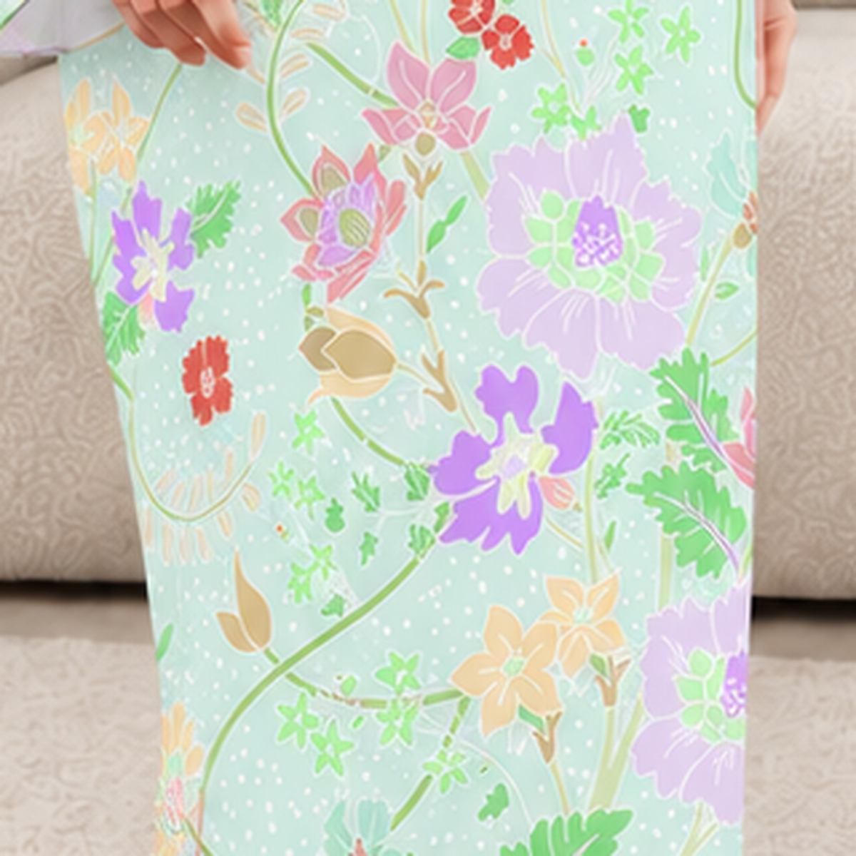 AMAYA SOFT CYAN (FREE SHAWL)