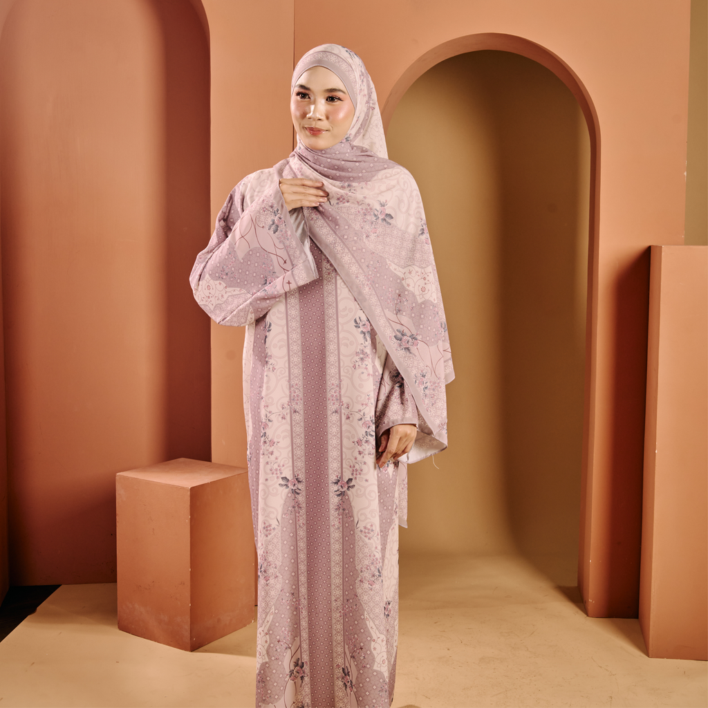 TAALIA KAFTAN IN PURPLE (FREE SHAWL)