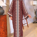 YUSRA KAFTAN IN WINE (FREE SHAWL)