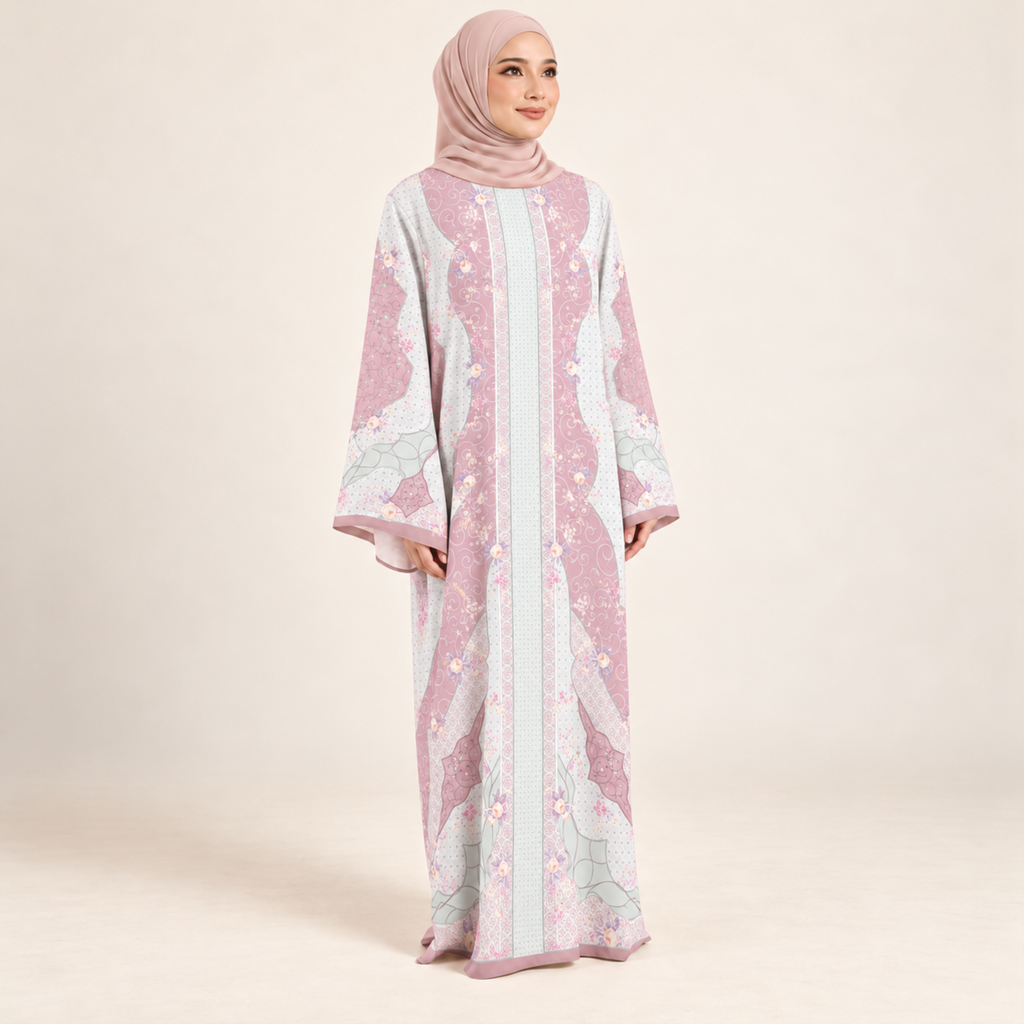TAALIA KAFTAN IN PINK (FREE SHAWL)