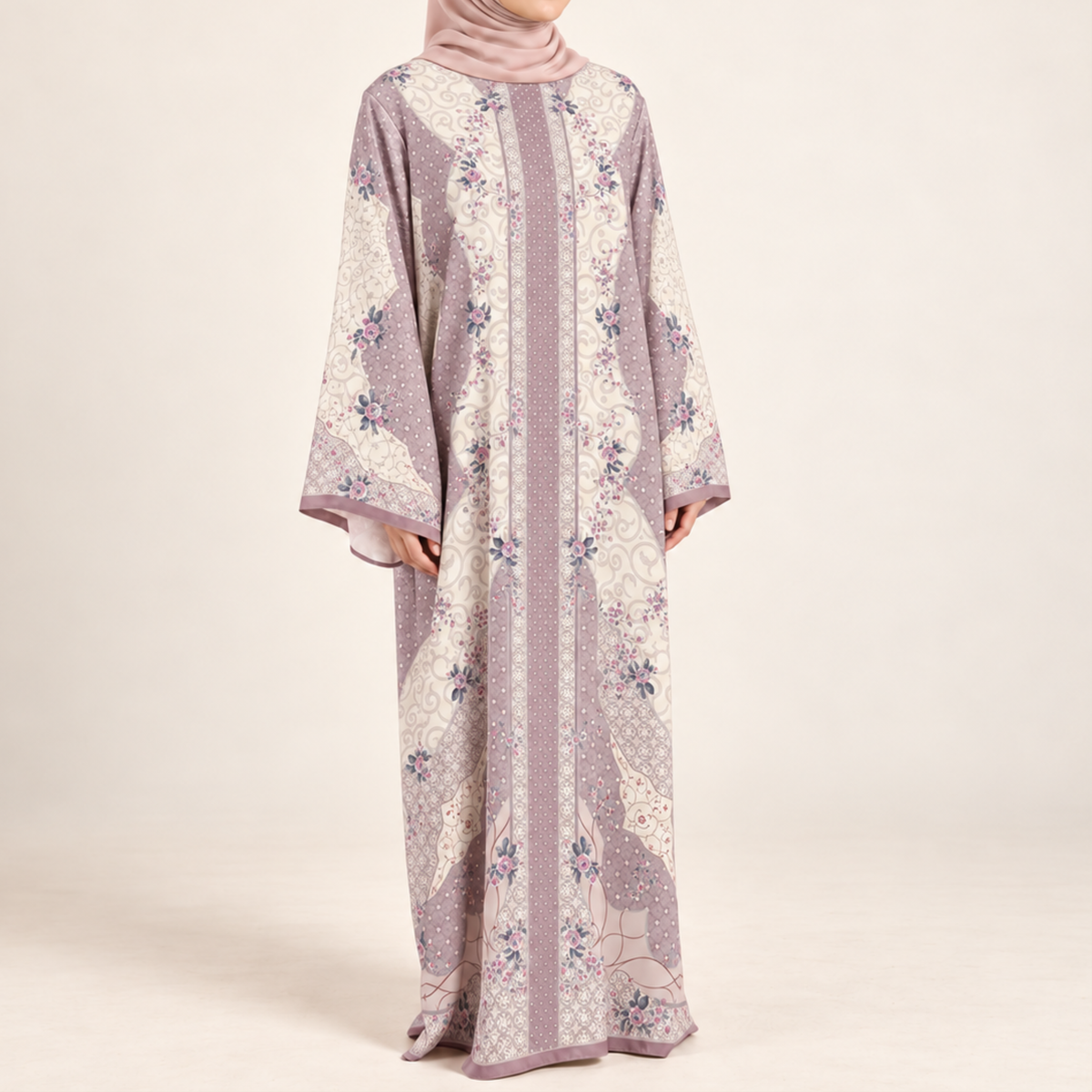TAALIA KAFTAN IN PURPLE (FREE SHAWL)