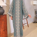 YUSRA KAFTAN IN JASPER GREEN (FREE SHAWL)
