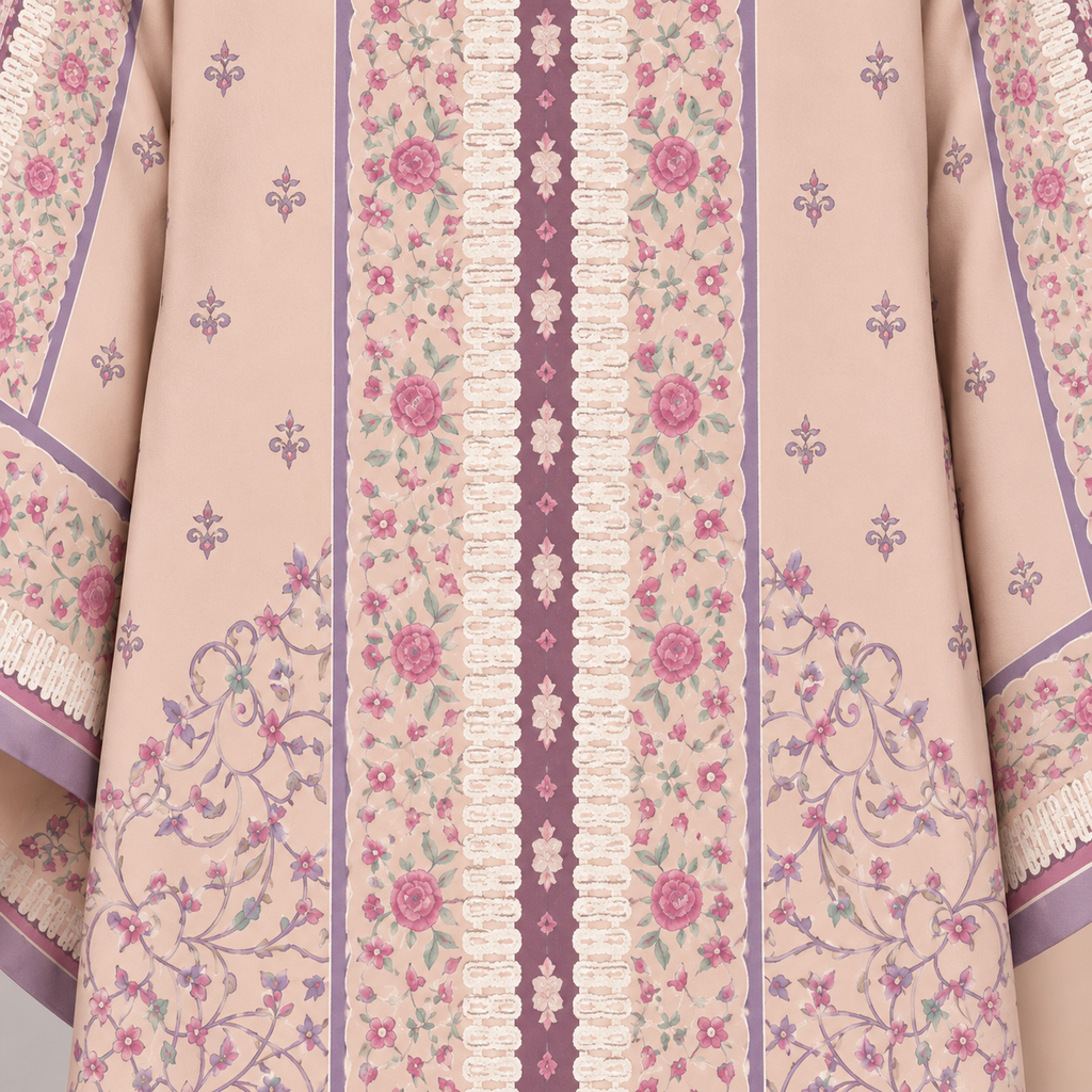 YUSRA KAFTAN IN LAVENDAR PINK (FREE SHAWL)