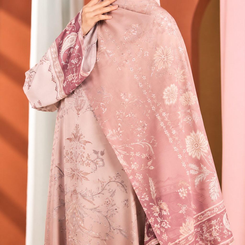 Juliette Ombré Kaftan – Dusty Rose (FREE SHAWL)