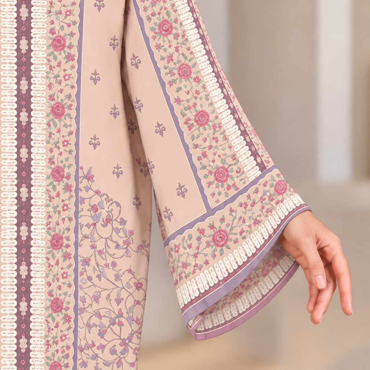 YUSRA KAFTAN IN LAVENDAR PINK (FREE SHAWL)