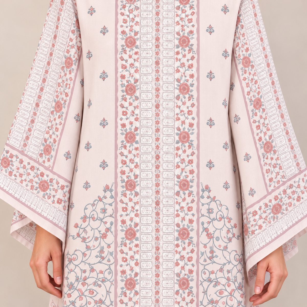YUSRA KAFTAN IN DREAM PINK (FREE SHAWL)