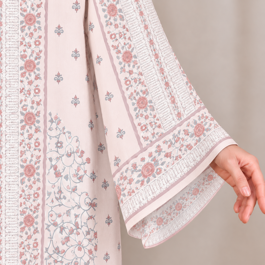 YUSRA KAFTAN IN DREAM PINK (FREE SHAWL)