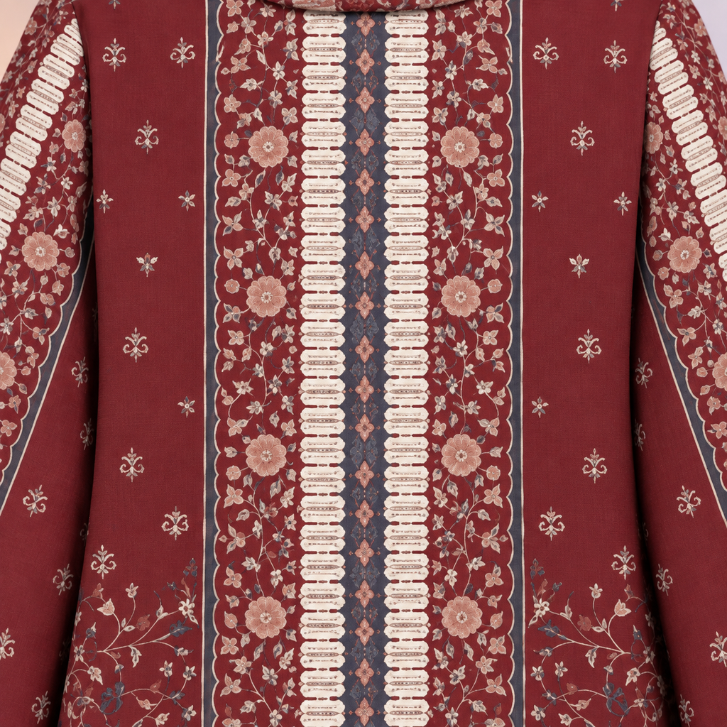 YUSRA KAFTAN IN WINE (FREE SHAWL)