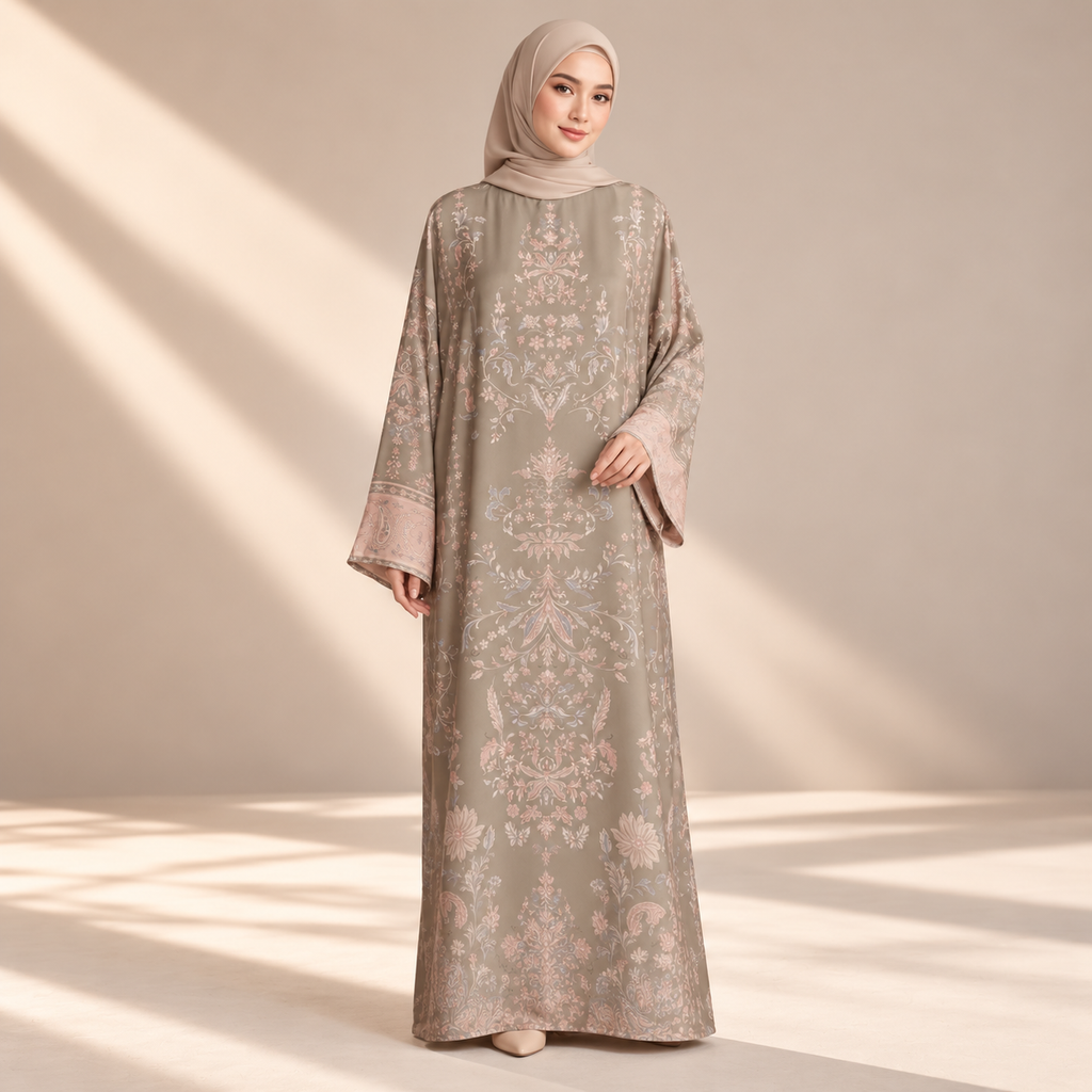 JULIETTE KAFTAN IN SAGE (FREE SHAWL)