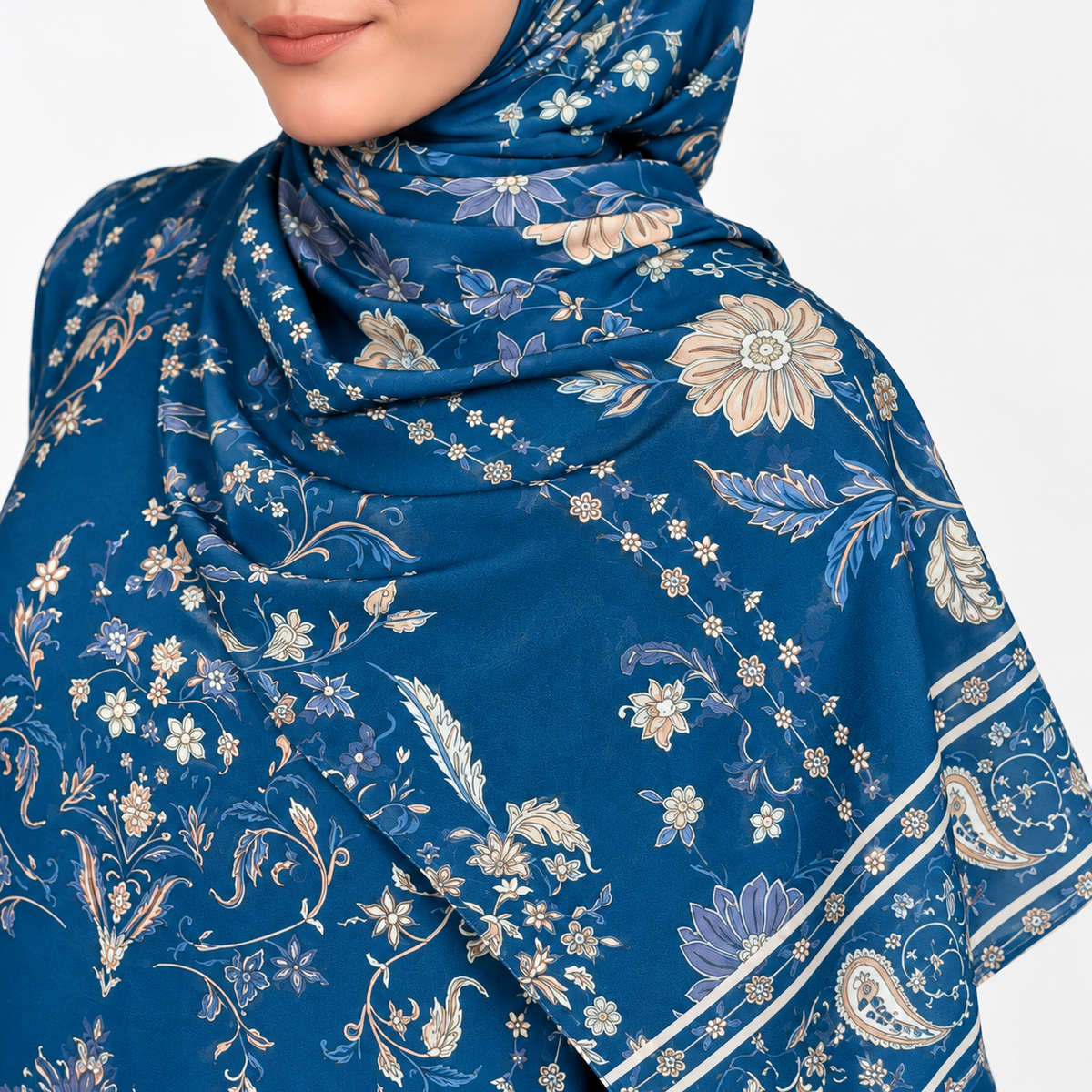JULIETTE KAFTAN IN DARK BLUE (FREE SHAWL)