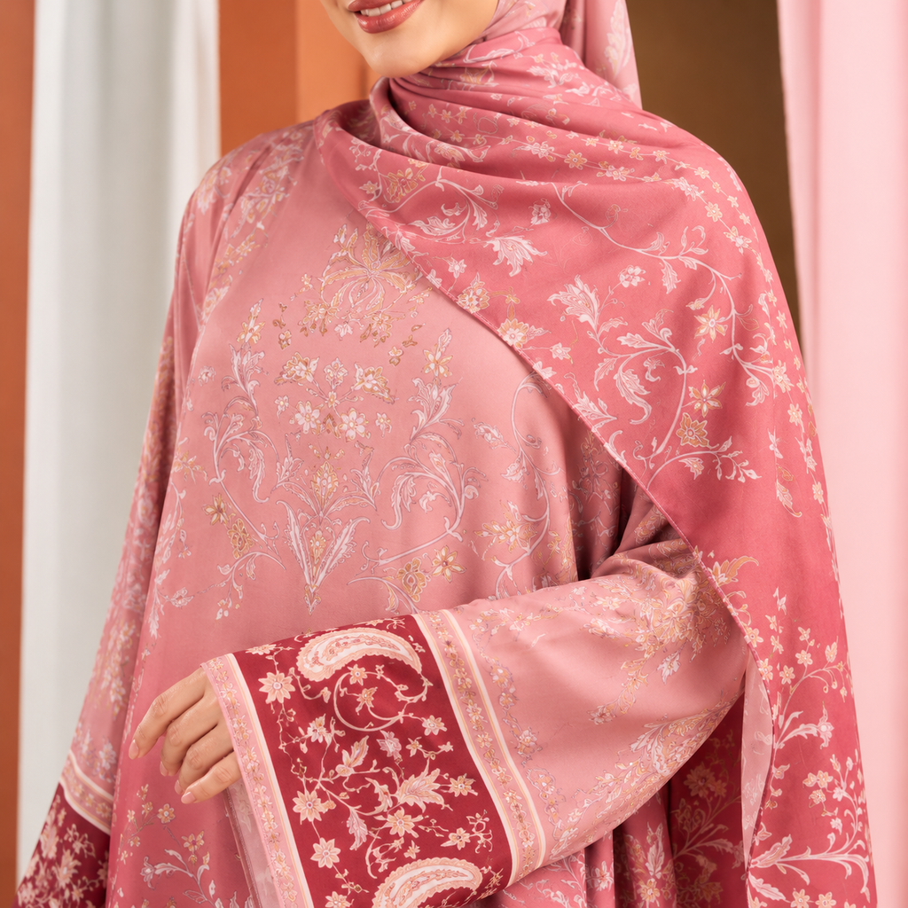 Juliette Ombré Kaftan – Mulberry Rose (FREE SHAWL)