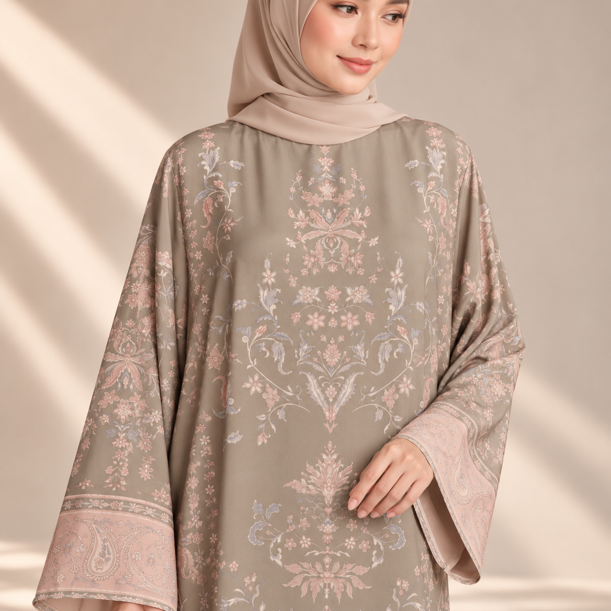 JULIETTE KAFTAN IN SAGE (FREE SHAWL)