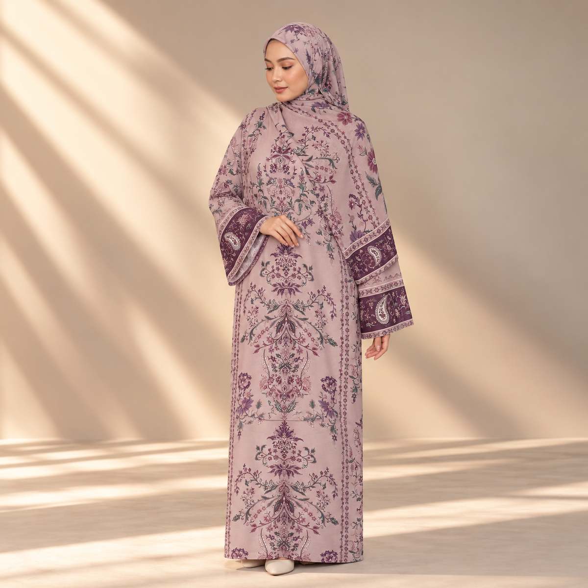 JULIETTE KAFTAN IN MOCHA (FREE SHAWL)