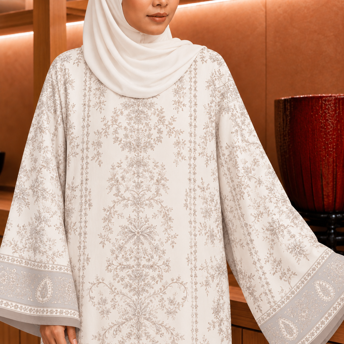 JULIETTE KAFTAN IN OFF WHITE (FREE SHAWL)