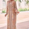 RAYANA KAFTAN IN DARK TOFFEE (FREE SHAWL)