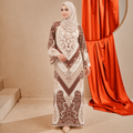 PUSPA KAFTAN IN MAHOGANY (FREE SHAWL)