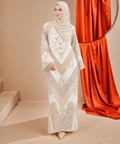 PUSPA KAFTAN IN MIST GREY (FREE SHAWL)