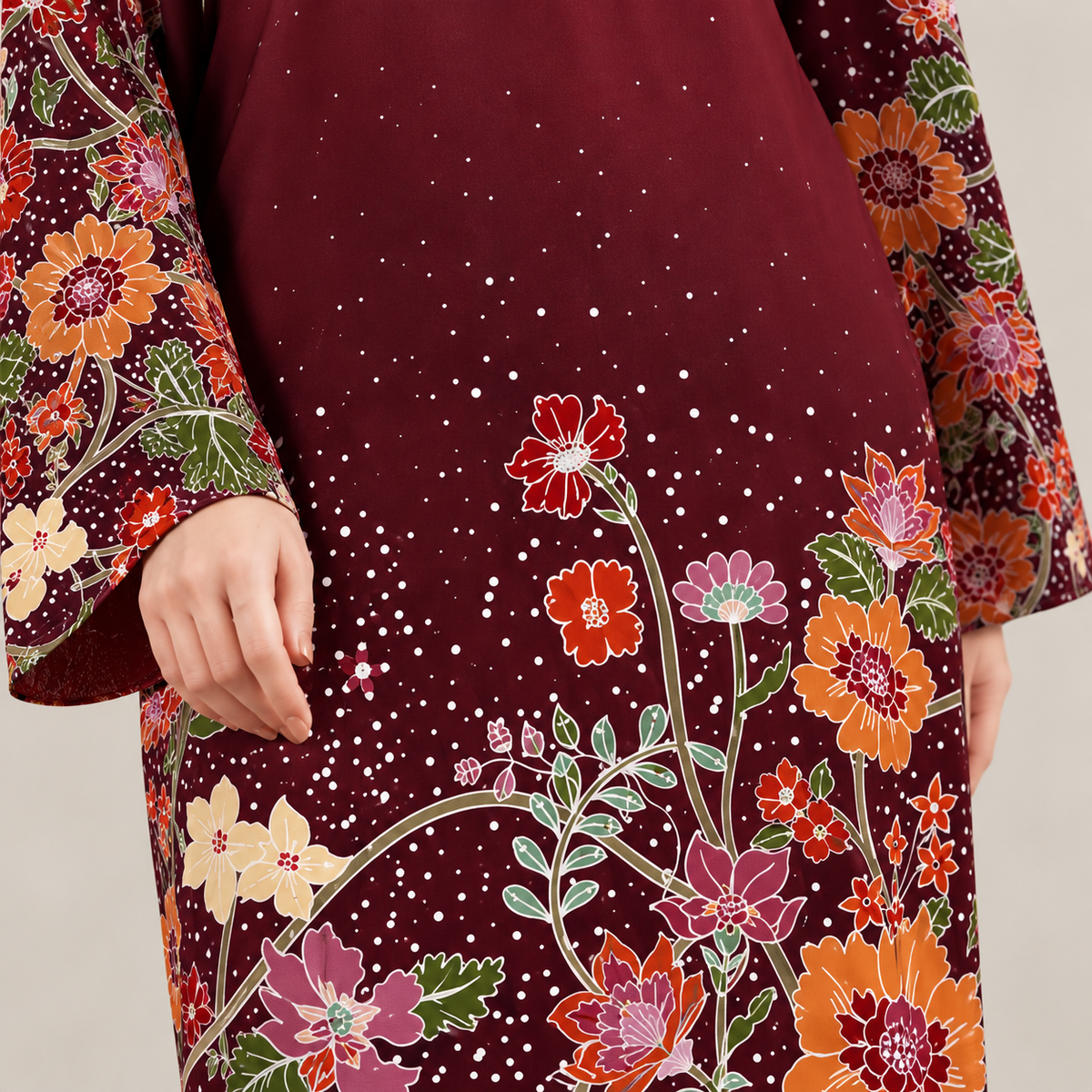 AMAYA MAROON (FREE SHAWL)