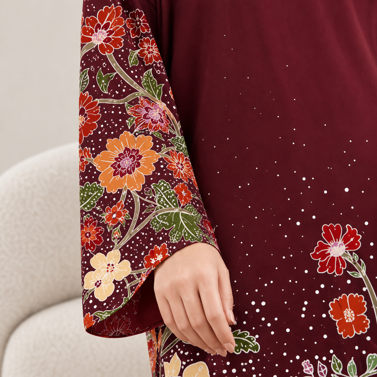 AMAYA MAROON (FREE SHAWL)