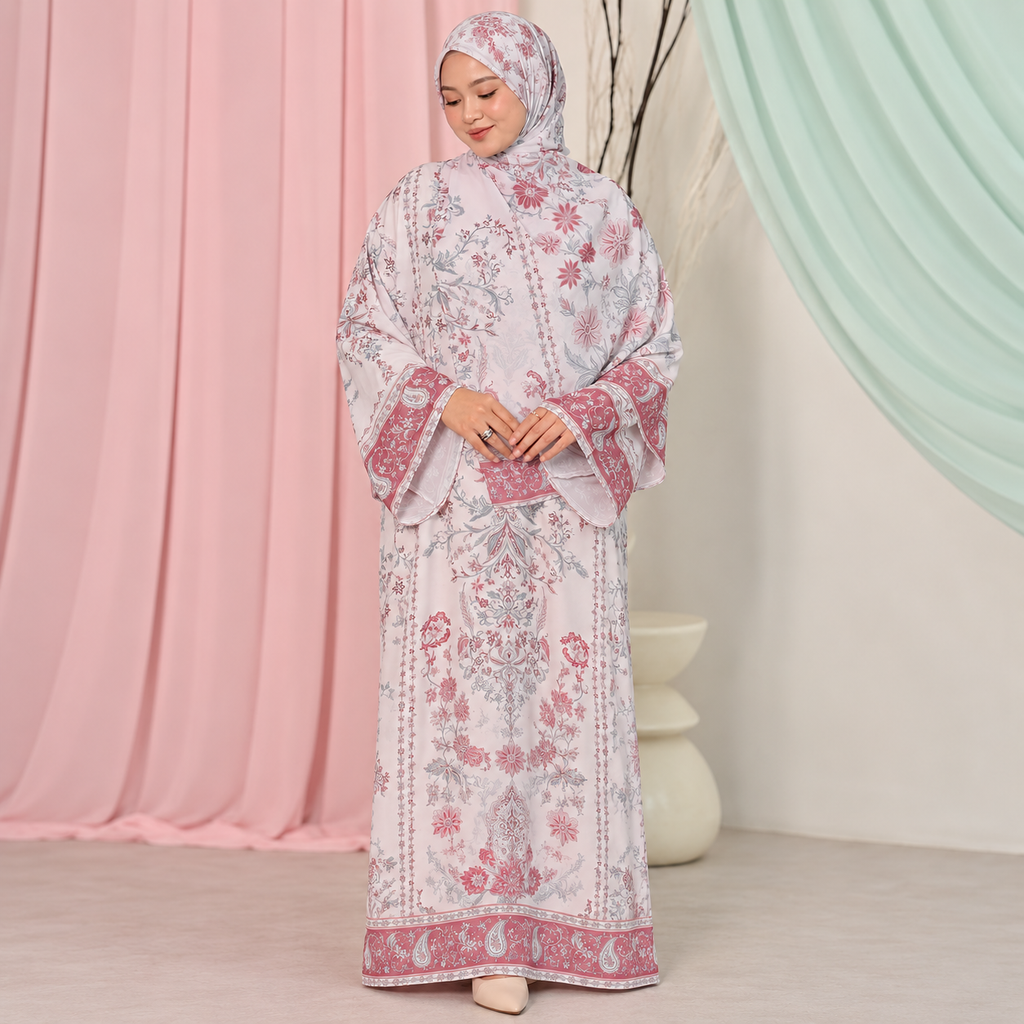 JULIETTE KAFTAN IN ROSEWOOD (FREE SHAWL)