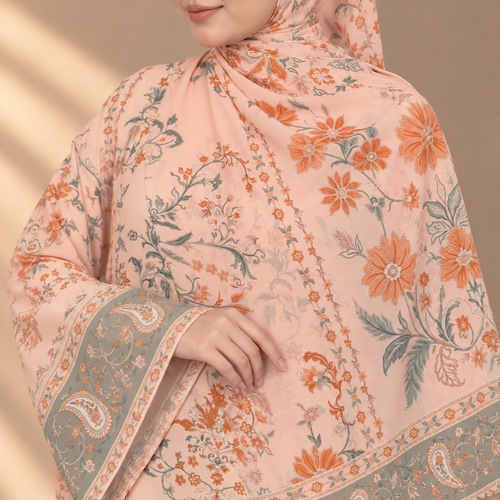 JULIETTE KAFTAN IN ORANGE (FREE SHAWL)