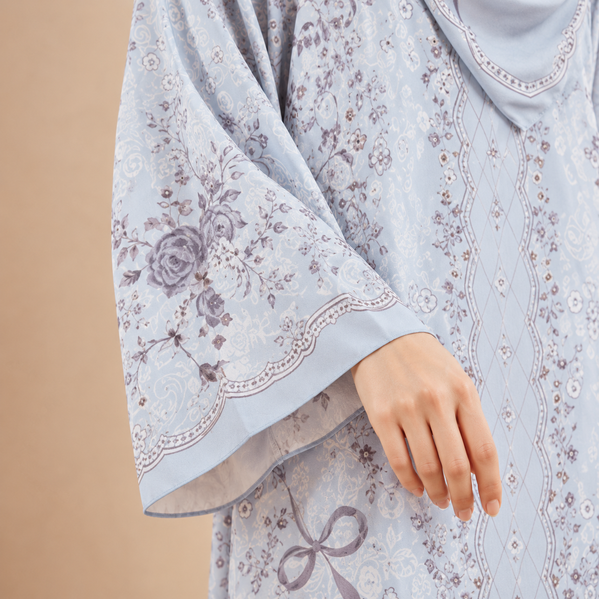 KAYLA KAFTAN IN CLOUD BLUE (FREE SHAWL)