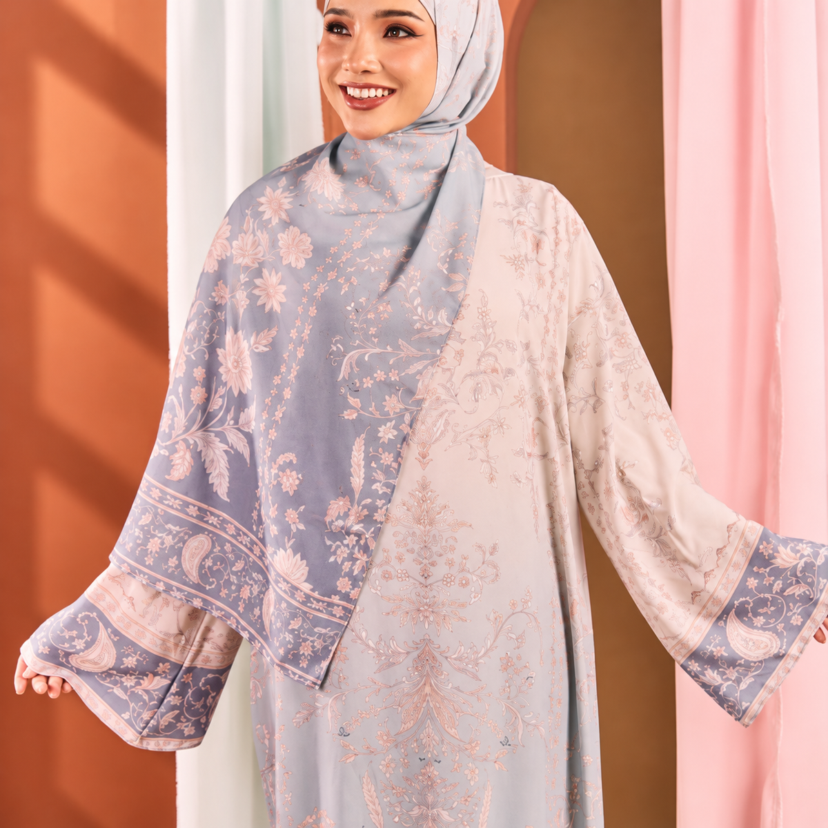 Juliette Ombré Kaftan – Periwinkle (FREE SHAWL)