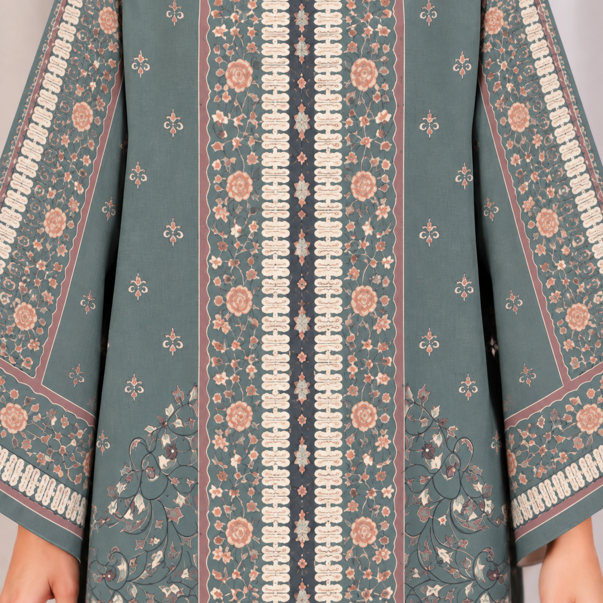 YUSRA KAFTAN IN JASPER GREEN (FREE SHAWL)