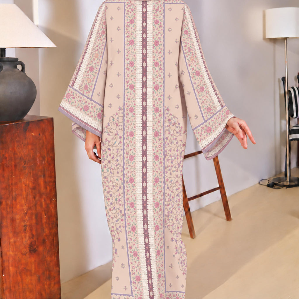 YUSRA KAFTAN IN LAVENDAR PINK (FREE SHAWL)