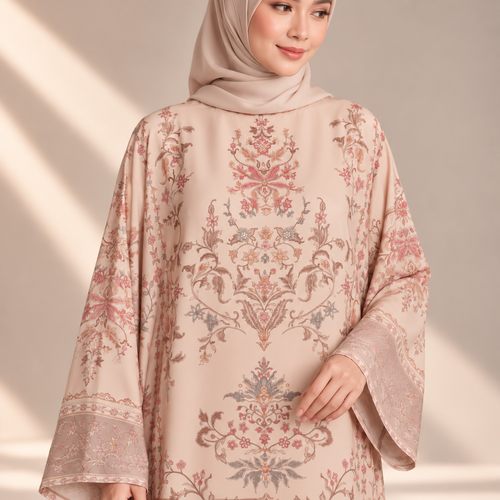 JULIETTE KAFTAN IN CREAM SAGE (FREE SHAWL)