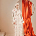KAYLA KAFTAN IN IVORY PINK (FREE SHAWL)