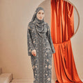 KAYLA KAFTAN IN DARK GREY (FREE SHAWL)
