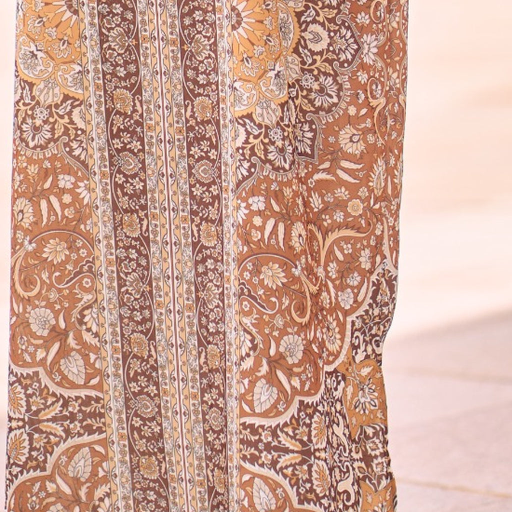 RAYANA KAFTAN IN DARK TOFFEE (FREE SHAWL)