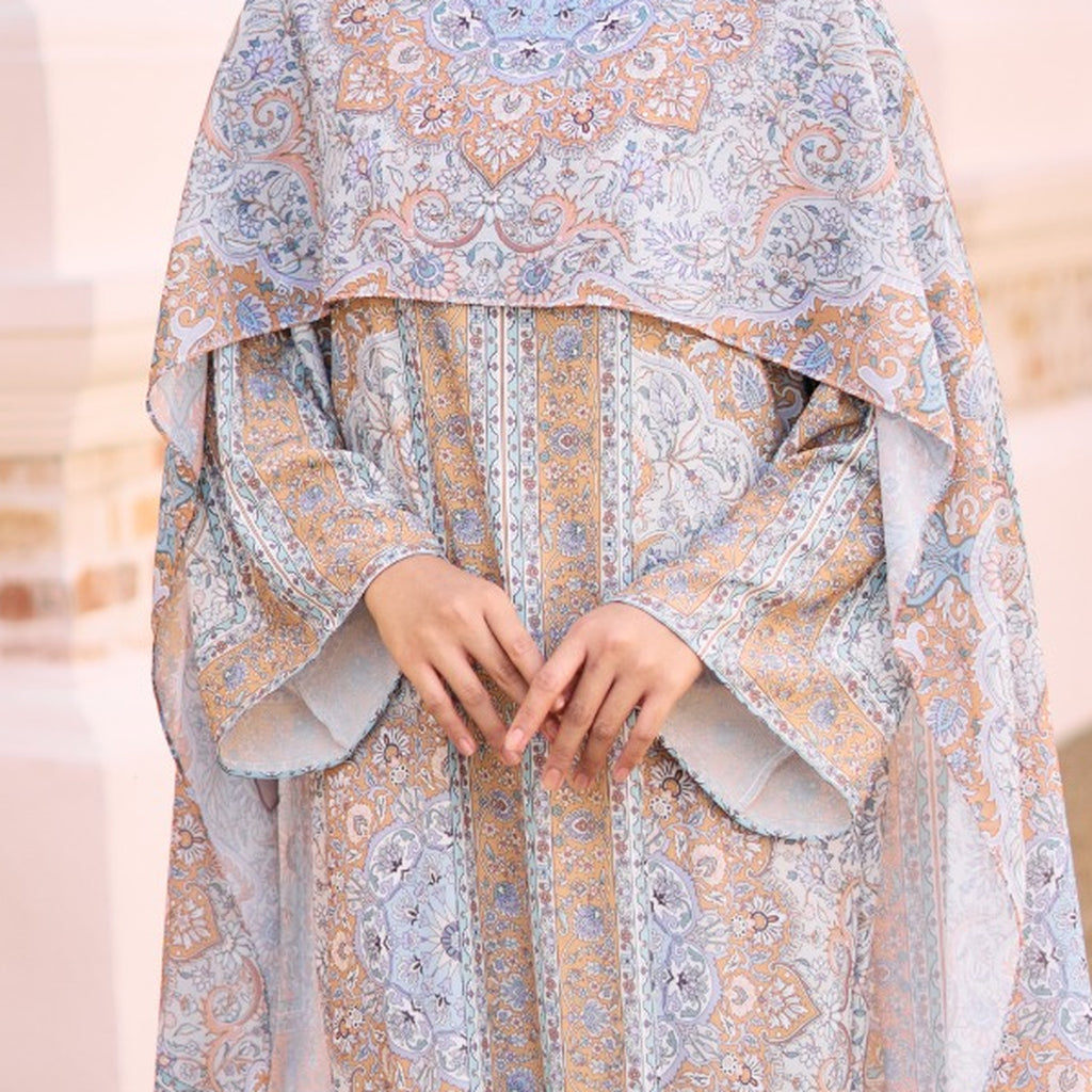 RAYANA KAFTAN IN BUTTERMILK (FREE SHAWL)