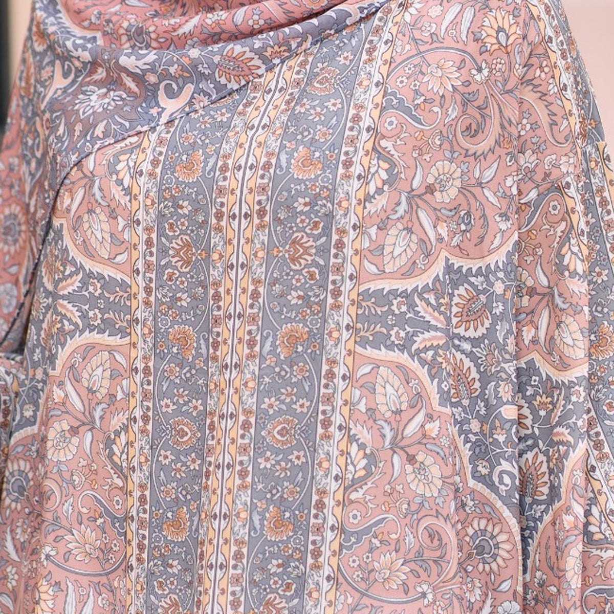 RAYANA KAFTAN IN ASH SAND (FREE SHAWL)