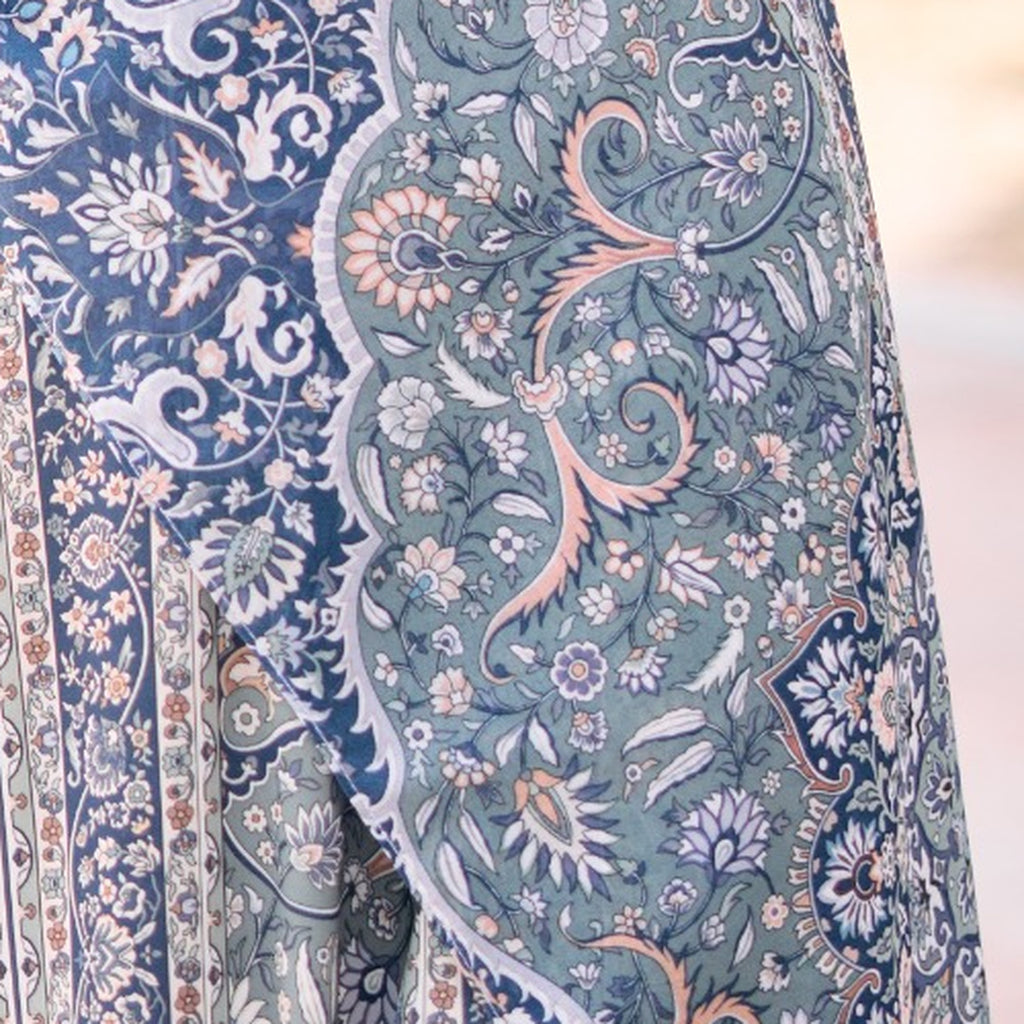 RAYANA KAFTAN IN DENIM (FREE SHAWL)