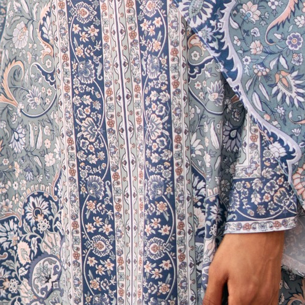 RAYANA KAFTAN IN DENIM (FREE SHAWL)