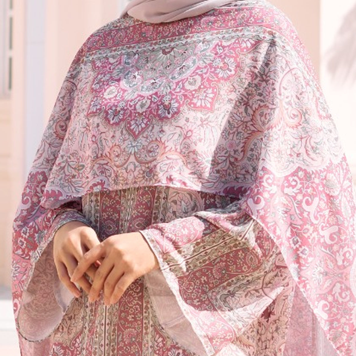 RAYANA KAFTAN IN ROSE (FREE SHAWL)
