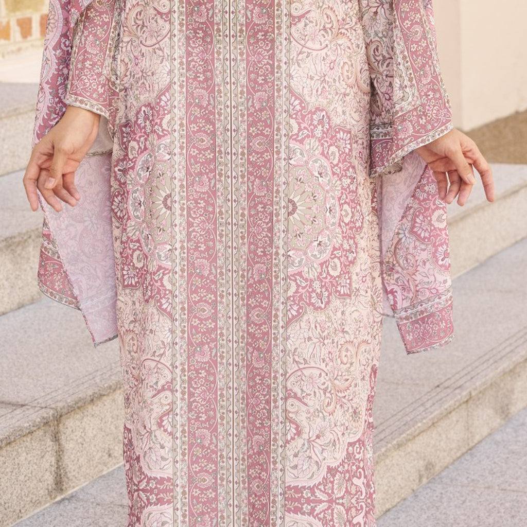 RAYANA KAFTAN IN ROSE (FREE SHAWL)