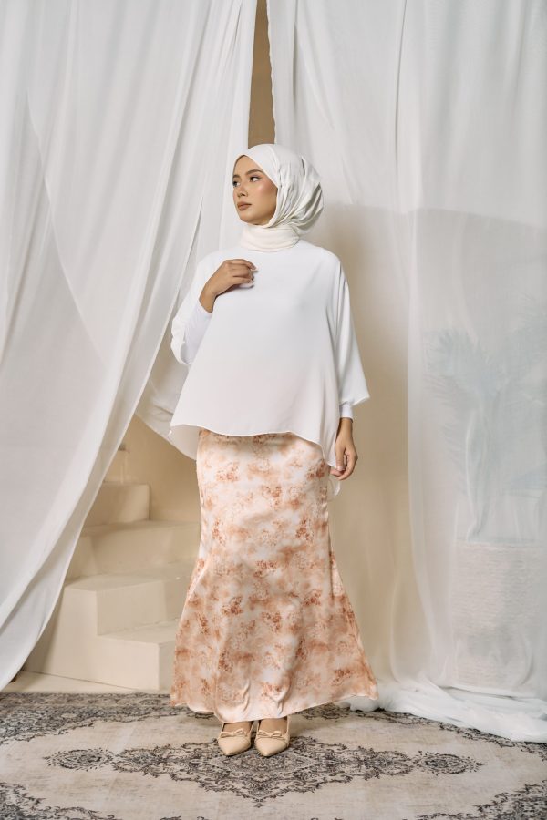 Maxi Satin Skirt in Diana Peach